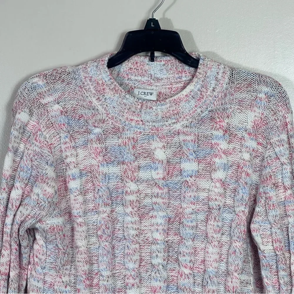J. Crew Women's Pink and White Knit Sweater